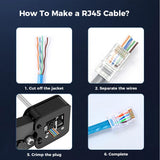 Connecteurs RJ45 Cat6 passe-fil 100-Pack Connecteur de sertissage Ethernet RJ