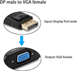 Adaptateur DisplayPort vers VGA, lot de 4 adaptateurs DisplayPort DP vers VGA plaqués or C