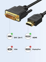 CableCreation Câble adaptateur bidirectionnel HDMI mâle vers DVI-D mâle de 1,5 m