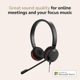 Jabra Evolve 30 II Wired Dual-Ear Headset with Mic for Work - 3.5mm Ja
