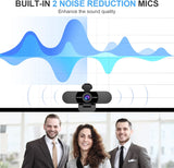 ViewSonic 1080P USB Webcam with 3-IN-1 Bracket (Magnetic, Clip and Tripod Mount) and USB Type A to Type A Cable, Black/Silver