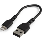 StarTech.com Câble USB-A vers Lightning noir durable de 15 cm (6 po) - Homme