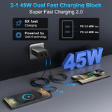 Chargeur Samsung super rapide 45W USB-C, charge rapide double port USB-C 45W