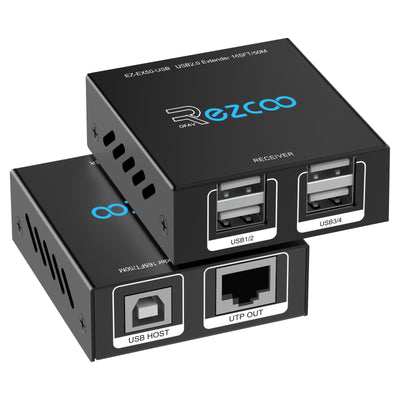 Prolongateur USB sur cat5e/6 165pi 50m avec concentrateur USB2.0 4 ports - USB sur