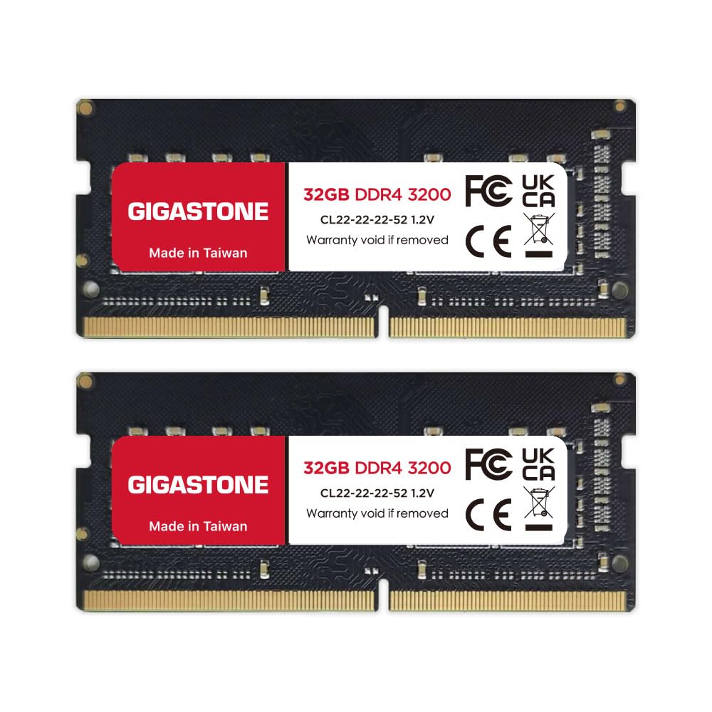 【DDR4 RAM Laptop Only】 GIGASTONE 64GB Kit (2x32GB) DDR4 3200MHz (2933M