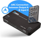 OREI HD-402 4x2 HDMI 1.4V Matrix Switch/Splitter (4-Input, 2-Output) w