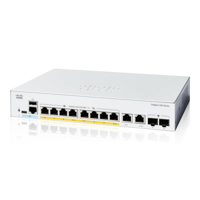 Cisco Catalyst 1200-8FP-2G Smart Switch, 8 Port GE, Full PoE, 2x1GE Co