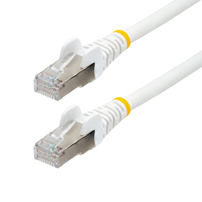 75ft White CAT6a Ethernet Cable, Snagless RJ45, 10G, 100W PoE, S/FTP, LSZH, 27AWG Pure Bare Copper, 500MHz, Shielded Network Patch Cord