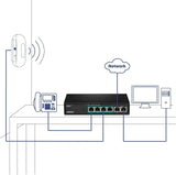 TRENDnet 6-Port Fast Ethernet PoE+ Switch,TPE-S50,4 x Fast Ethernet Po