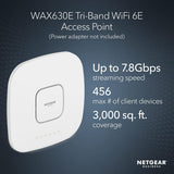 Point d'accès sans fil géré dans le nuage NETGEAR (WAX630E) - WiFi 6E Tri-Ba