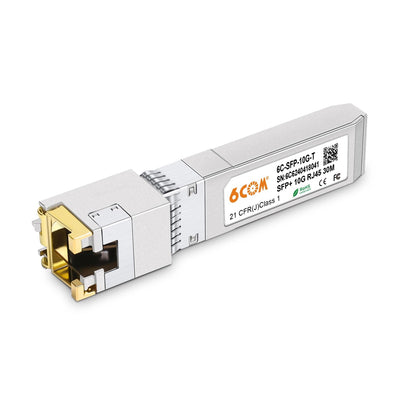 6COM 1.25/2.5/5/100GBase-T SFP+ Transceiver, 10G SFP+ to RJ45 Copper M
