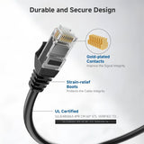 5ft Yellow CAT6a Ethernet Cable, Snagless RJ45, 10G, 100W PoE, S/FTP, LSZH, 27AWG Pure Bare Copper, 500MHz, Shielded Network Patch Cord