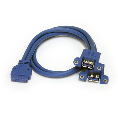 StarTech.com USB3SPNLAFHD 2-Port Panel Mount USB 3.0 Cable, USB A to M
