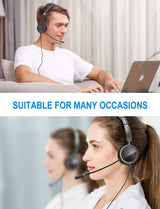 New bee USB Headset Computer Headset in-Line Call Controls Office Head