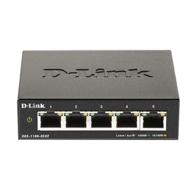 D-Link 5-Port Gigabit Smart Managed Ethernet Switch, L2, VLANs, QoS, I