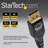 StarTech.com 1m VESA Certified DisplayPort 1.4 Cable - 8K 60Hz HBR3 HD