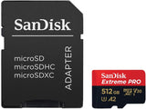 Carte mémoire SanDisk Extreme PRO microSDXC UHS-I de 512 Go + adaptateur et lecteur