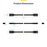Câble Thunderbolt 5 StarTech.com de 0,5 m (50 cm), 80 Gbit/s/120 Gbit/s, 240 W PD