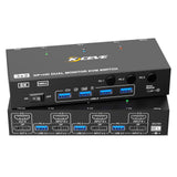 Commutateur KVM 8K@60Hz 2 moniteurs 3 ordinateurs Displayport et HDMI 4K@144Hz