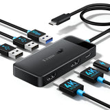 Lemorele Docking Station Dual Monitor, 6 in 1 USB C Hub Multiport Adap