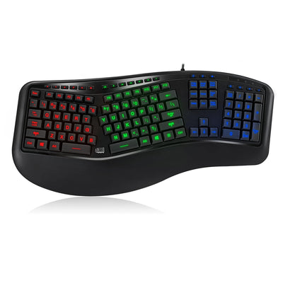 Adesso Tru-Form 150-3-Color Illuminated Ergonomic Keyboard(AKB-150EB)