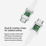 Belkin BoostCharge Câble d'alimentation USB-C vers USB-C (1M, 3,3pi), charge rapide
