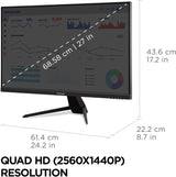 ViewSonic VX2767U-2K 27 Inch 1440p IPS Monitor with 65W USB C, HDR10 C