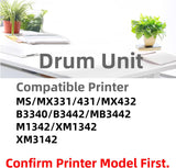 55B0ZA0 Imaging Unit Drum Unit Replacement for Lexmark MS331 MS431 MX3