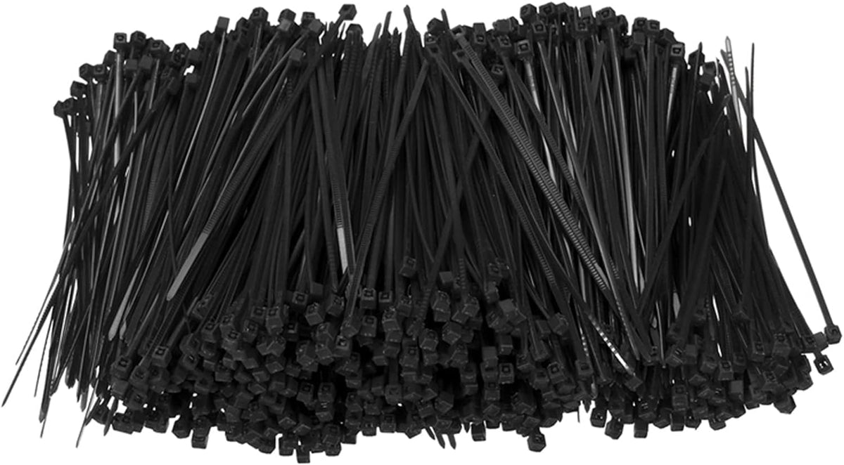 Black Zip Ties,6 Inch Zip Ties 1000 Pack Cord Ties for Electronics Sel