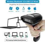 NETUM Bluetooth Barcode Scanner, Compatible with 2.4G Wireless & Bluet