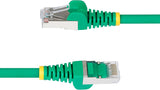 Câble Ethernet CAT6a vert de 1,8 m, RJ45 sans accroc, 10 G, PoE 100 W, S/FTP, LSZH, cuivre pur 27 AWG, 500 MHz, cordon de brassage réseau blindé