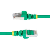 Câble Ethernet CAT6a vert de 1,5 m, RJ45 sans accroc, 10G, PoE 100W, S/FTP, LSZH, cuivre pur 27AWG, 500MHz, cordon de brassage réseau blindé
