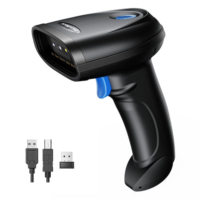 Lecteur de code-barres Bluetooth 1D&2D PecuMceu, 3-en-1 Bluetooth et USB filaire