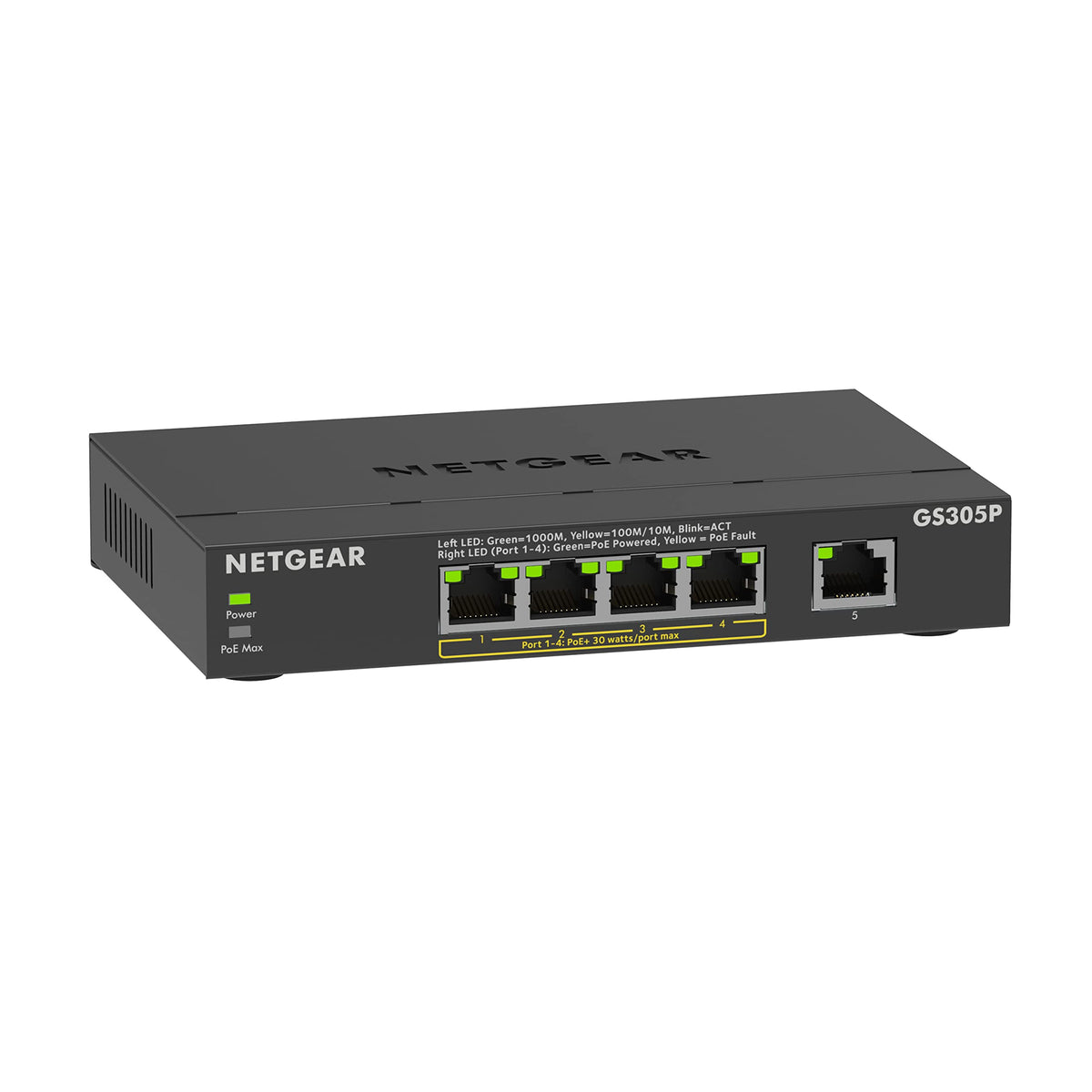NETGEAR 5-Port Gigabit Ethernet PoE+ Unmanaged Switch (GS305P)