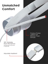 Lenovo 100 Stereo Analog Headset, 3.5mm, 180° Boom Microphone, Memory-