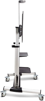 StarTech.com Rolling TV Cart/Stand On Wheels, Up to 100-inch/220lb Fla