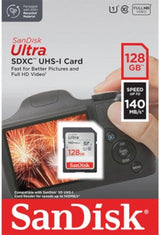 SanDisk 128GB Ultra SDXC UHS-I Memory Card - Up to 140MB/s, C10, U1, F