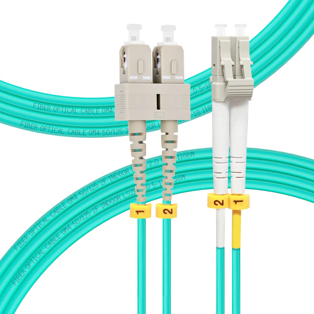 Câble fibre OM4 SC vers LC, Options de longueur : 1m-10m, Duplex 40GB/100GB 50