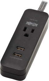 Tripp Lite Surge Protector Power Strip 1-Outlet w 2 USB Ports 2.1A 4ft