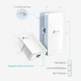 TP-Link Powerline WiFi Extender (TL-WPA7517KIT) - AV1000 Powerline Eth