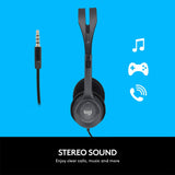Casque Filaire Logitech H111, Écouteurs Stéréo avec Micro Anti-Bruit