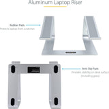 StarTech.com Laptop Stand for Desk, Supports 5kg/11lb, Aluminum, Silve