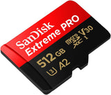 Carte mémoire SanDisk Extreme PRO microSDXC UHS-I de 512 Go + adaptateur et lecteur