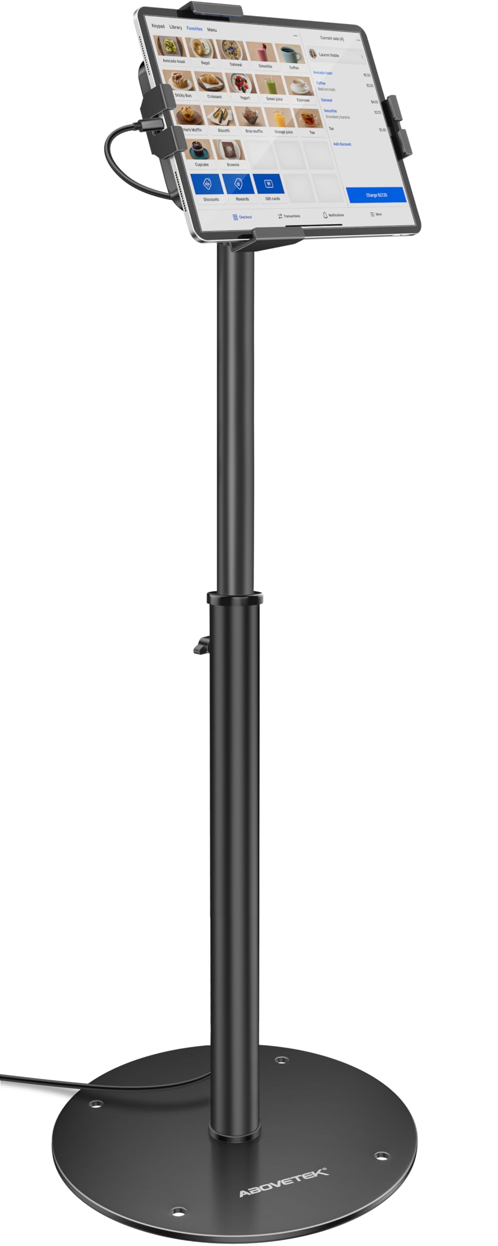 AboveTEK Anti-Theft Tablet Kiosk Stand, Tablet Floor Stand with Lock f