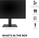 Moniteur ergonomique ViewSonic VG2752-2K 27 pouces IPS 1440p avec inclinaison, piv
