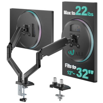 WALI Dual Monitor Stand for 13-32 inch Screens, Dual Monitor Arms for