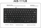 Adesso Natural Ergonomic AKB-111UB SlimTouch Mini Keyboard, Black