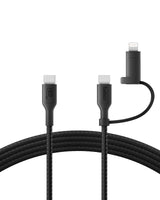Belkin BoostCharge tressée 2-en-1 Câble de charge USB-C avec USB-C et Lightning