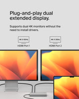 Belkin Connect Universal USB-C 8-in-1 Dual Display Core Hub w/Silicon