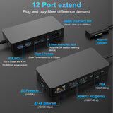 12 in 1 Microsoft Surface Dock Triple Displays Dual HDMI+VGA with Powe